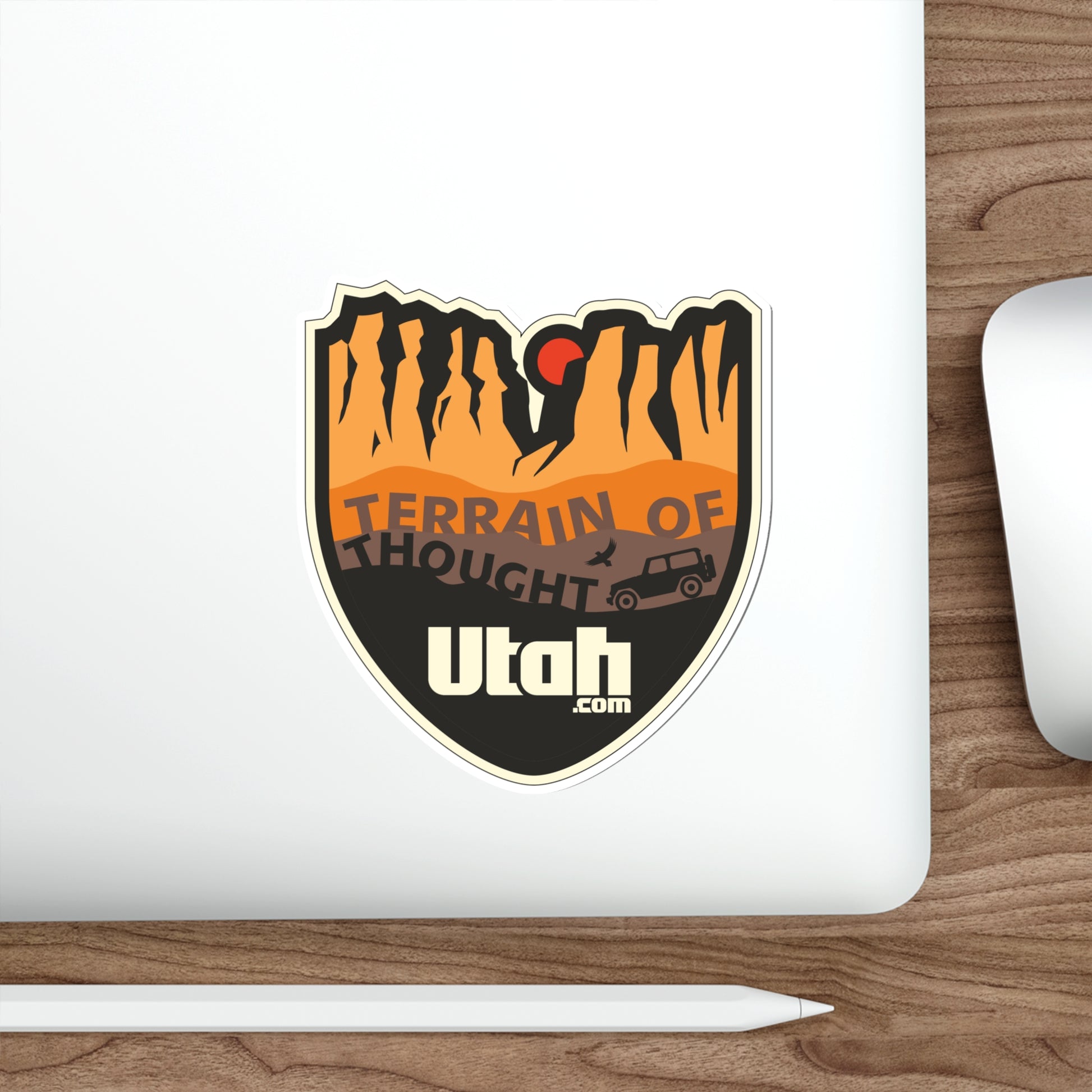 Orange Off-Road “Terrain of Thought” Sticker - Utah.com