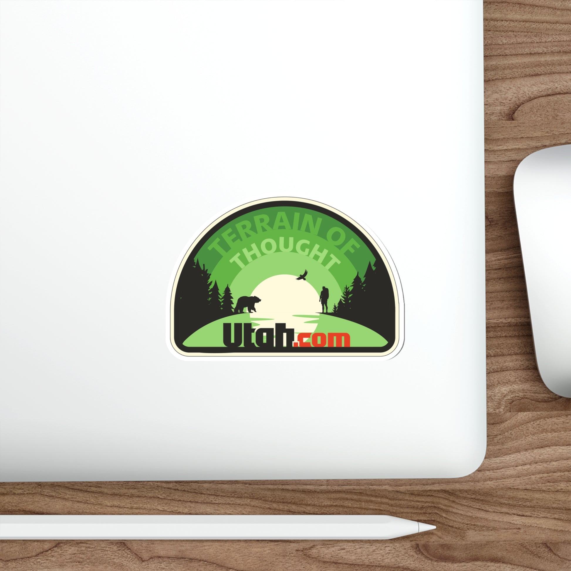 Green Nature “Terrain of Thought” Sticker - Utah.com