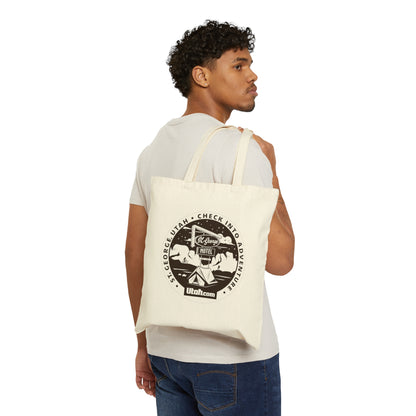 "Check Into Adventure" Cotton Canvas Tote Bag