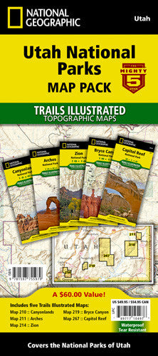 Mighty 5 Utah National Parks [Map Pack Bundle] | Utah.com Merchandise